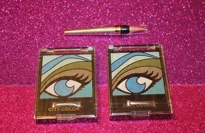 CITY COLOR 8 EYESHADOW PALETTE IN SMOKEY SEALED LOT OF 2 + GIFT
