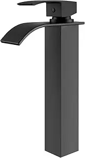 ACA International WELS Bathroom Basin Mixer Tap, Waterfall Tall Laundry Vanity Sink Taps Faucet Solid Brass(Matte Black)
