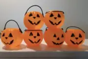 Halloween Mini Pumpkin Jack O Lantern Home Party Decorating Holder Set 12 NOS