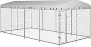 Outdoor Dog Kennel with Roof 7.6x3.8x2.3 m Large Pet Shelter Dog House
