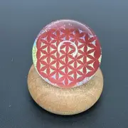 Contemporary Art Glass Handmade Marble 1.15" Dichroic Sacred Geometry Boro MIB