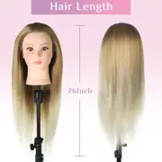Training Head Mannequin Head Hair Styling Manikin Cosmetology Doll Synthetic 26"
