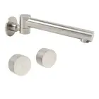 KYLINS Brushed Nickel Swivel Round Spout Bathtub Water Outlet Hot Cold Knob Taps