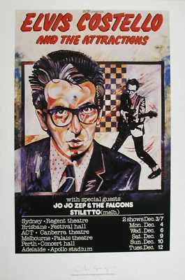 ELVIS COSTELLO fab 1979 Ltd. Ed. Aussie Tour POSTER