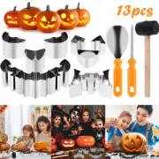 13Pcs Pumpkin Carving Kit with Spoon Cutter Hammer and 10 Carving Moulds[