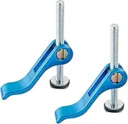 POWERTEC 71165 Aluminum Cam Clamp for Woodworking, 5/16"-18 Threaded Insert - 2PK, Blue