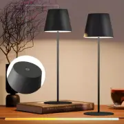 2 Pack Cordless Table Lamp,3 Colors Stepless Dimming/Timer,Portable Indoor/Outdo