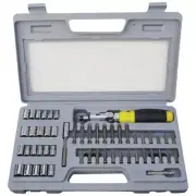 52-Pcs Ratchet Socket and Bit Set with Carrying Opening Window Case
