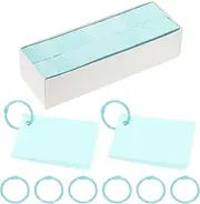 uxcell 3"x2" Colored Index Card, 3000Pcs Small Index Flash Cards with 30 Ring Study Card Blank Note Card Mini Paper Tags for Learning Study Craft DIY, Light Blue