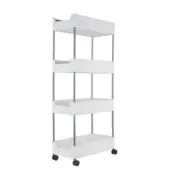 4 Tiers Bathroom Slim Storage Cart w/ Wheels Narrow Shelf Kitchen Storage Cart