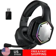 Wireless Gaming Headset And ENC Mic for PC PS5 PS4 Xbox 120-hour Battery 2.4GHz