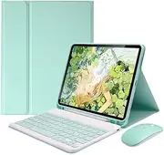 Jarttarn Compatible with Samsung Galaxy Tab S9 FE Plus 2023 12.4 inch (SM-X610/X616) Case with Keyboard and Mouse, Detachable Magnetic Keyboard Case with Pen Holder (Mint)