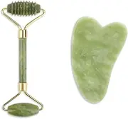 Jade Roller Face Massager Slimming Tools Neck Body Gua Sha Board Health Care Relaxation Facial Massage Face Roller Beauty Tools-Heart C Set no box