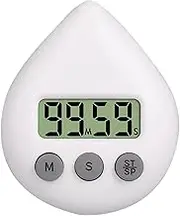 Digital Shower Clock - Digital Shower Timer Waterproof - Water-Resistant Shower Clock | Suction Cup Reminder with LCD Display, Timing Tools for Baking/Kitchen Cooking/Doing Sports/Shower (White)
