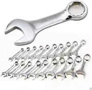 20 PC SAE STANDARD and MM METRIC SIZE SIZED SHORT LENGTH END STUBBY WRENCH SET 7