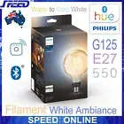 PHILIPS Hue G125 Bulb - White Ambiance - Filament Screw Globe - E27 - Dimmable