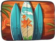 Laptop Case Sleeve Surfboard On Wooden Laptop Bag Computer Carrying Case 12 Inch Notebook Cover