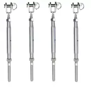 4 Pc Stainless Steel T316 1/4" Cable Jaw And Swage Stud Turnbuckle 5/16" Thread
