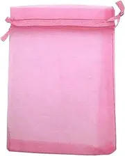 COTOSEY 50Pcs Organza Bags 12x16 inch Sheer Organza Favor Bags Extra Large Organza Drawstring Bags (Pink)