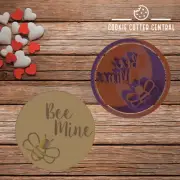 Bee Mine Cookie Cutter and Embosser - 6.5cm Round