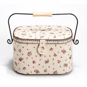 Prym Ivory Linen Fabric with Delicate Country Rose Print Tape Measure Print Tr