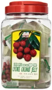 Jin Jin Lychee Coconut Candy Jelly Cups 52.9 Ounce Multicolor 15 Count