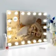 Vanity Mirror Makeup Mirror with Lights, 10X Magnification, 23"L x 18"W White