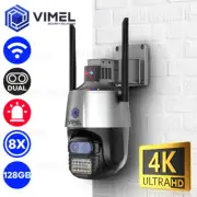 WIFI Dual Security Camera 128GB UHD 4K Alarm Siren 8X Zoom Smart Human Detection