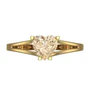 1.5 ct Heart split shank Morganite Wedding Bridal Promise Ring 14k Yellow Gold