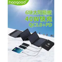 在飛比找ETMall東森購物網優惠-haogood太陽能充電器QC3.0快充戶外便攜式折疊包沖手