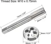 M10×0.75 HSS Metric Tap And Die Set,Thread Tap + Round Die Right Hand HSS Taper