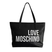 Love Moschino Black White Shoulder Vegan MediumTote Handbag Purse