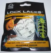 Lock Laces White Elastic No-Tie Laces & Fastening System NIP