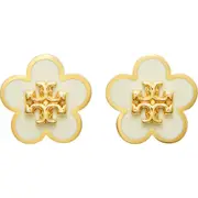 Tory Burch Flower Stud Earrings in Tory Gold /New Ivory at Nordstrom One Size Tory Gold/New Ivory