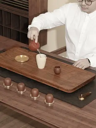 一條實木茶盤家用排水式輕奢現代日式簡約茶具盤干泡小型茶海茶臺