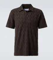 [Frescobol Carioca] Frescobol Carioca Faustino cotton terry jacquard polo shirt UK 15 brown