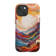 For iPhone 15 Tough Case Compatible with MagSafe Sunny Waves