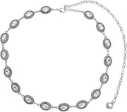 [CATIEBYE] Waist Chain Body Chains for Women Waist Jewelry Belly Chain Blouse Waist Belt Waist Beads Blouse Belt Renaissance Costume Women Fancy Belts for Women Belt for Dress Metal Silver