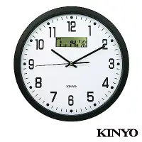 在飛比找Yahoo奇摩購物中心優惠-KINYO 14吋LCD顯示掛鐘(CL-151)