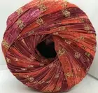 Memento Royale Berlini Glitter Ribbon Yarn #42 Bright Rose with Gold Metallic