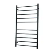 Radiant RTR02 Round Bar Heated Towel Rail - 600 x 1100mm - Matte Black - Stainless Steel- Bottom Left/Top Right Wiring