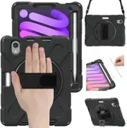 Shockproof Kid Case with Handle, Kickstand&Shoulder Strap for iPad Mini 6th Gen