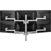Atdec AWMS-6-13717 Mounting Arm for Monitor, Flat Panel Display, Curved Screen Display - Silver - Height Adjustable - 6 Display(s) Supported - 61 cm