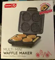 DASH Multi Mini Waffle Maker - Four 4” Waffle Molds, Nonstick Waffle Iron NEW!!