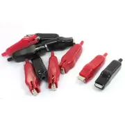 7.5cm Metal Electric Crocodile Alligator Test Clips Red Black 10 Pcs