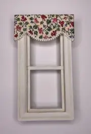 Tiny Grapes and Leaves Valance Dollhouse Curtains - 3 " W x 1 1/4 " L