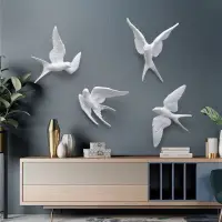 在飛比找蝦皮商城精選優惠-樹脂鳥創意牆壁 3d 貼紙客廳動物雕像牆壁畫電視牆背景裝飾傢
