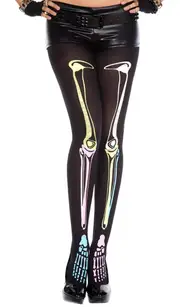 Neon Rainbow Skeleton Print Halloween Stockings
