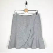 Alberta Ferretti Wool Cashmere Blend Tulip Pencil Skirt in Gray Size IT44/US 8