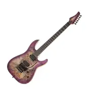 Schecter C-6 FR Pro Aurora Burst Burl Top Mahogany Floyd Rose Revers Head HH